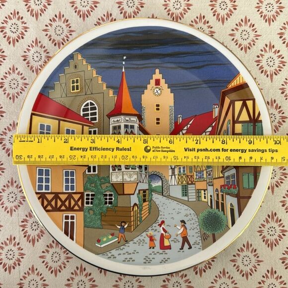 Schmidt Porcelain Plate Decorative Village Scene Leart - Picture 8 of 10